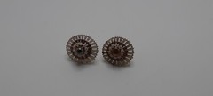 Beautiful Clip-on Earrings Vintage Style with Pattern Round Multicolored Enamel