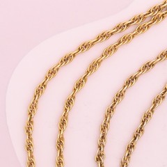 Vintage Art Deco 1930s Yellow Gold Filled Rope Chain 18″ 2.5mm Necklace
