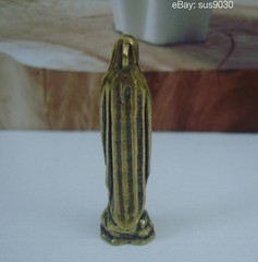 Solid Brass Virgin Mary Woman Figurine Statue Pendant