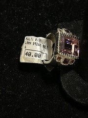 Vntg Cocktail Ring Band CZ Crystal Estate Jewelry Size 6.5 Original Price $40