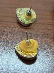 Vintage PMI PRECIOUS MOMENTS Brooch Pin Matching Heart Earrings Set