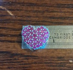Vintage 1990s Sterling Pave Ruby Heart Slide Pendant Avon See Pics/Description