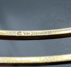 Van Dell 1/20 12k Gold Filled Flower Floral Bangle Bracelet Vtg Gorgeous Read!