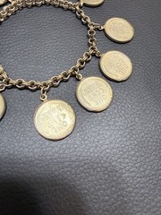 Vintage Lincoln Wheat Penny Charm Bracelet – 1958 Goldtone Curb Chain