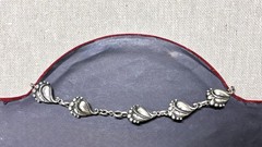 Rare Viking Craft Sterling Silver Necklace Art Deco Signed Mid Century 15.5” 46g