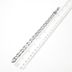 925 Sterling Silver Vintage Italy Anchor Mariner Link Bracelet 8.75″