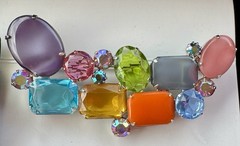 RARE JULIANA DELIZZA & ELSTER BOOK Bib Bracelet PIECE Rhinestone Parure Set Read