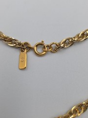 Vintage Monet Goldtone Diamond Cut Twisted Cable Link Necklace 54″ Classic EUC