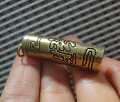 Vintage Style Solid Brass Buddha Hollow Tube Storage Charm Pendant