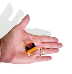 Vintage Lucite Ring Acrylic Striped 70s Resin Jewellery Retro MCM Mod
