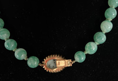 Vintage Jomaz Aqua Glass Beaded Small 13″ Choker Necklace Cabochon Center