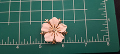 CROWN TRIFARI Vintage Dogwood Flower White Enamel Rhinestone 3 Piece Demi Set