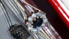 14k yellow gold 0.80ct sapphire, topaz pin brooch heated vintage 3.20gr N3810