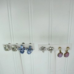 Collection 15 Pairs Earrings Screw Clip Unmarked Good Quality RS Dangle Filigree
