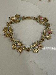Vintage Enamel Tropical Bracelet Clasp Starfish Fish Seahorse Women USA Made
