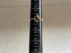 Vintage 18K HGE Gold Ring Smokey Topaz Oval Avon Size 7 Prong Set Solitaire Ring