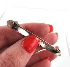 Vintage Theodor Klotz Teka 835 Silver Handarbeit Pearl Brooch GERMANY Engraved