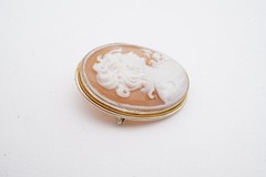 Vintage 800 Silver Cameo Brooch Pin