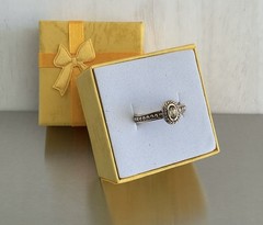 Vintage Ross Simons Dainty Citrine Solitaire Ring Vermeil 925 Silver Size 7