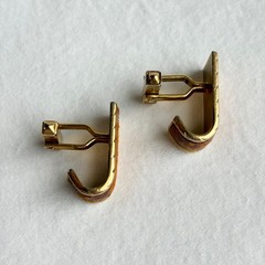 5 Pair SWANK Mid-century Vintage 1950s Cufflinks, Leather, Blue Glass, Love Knot