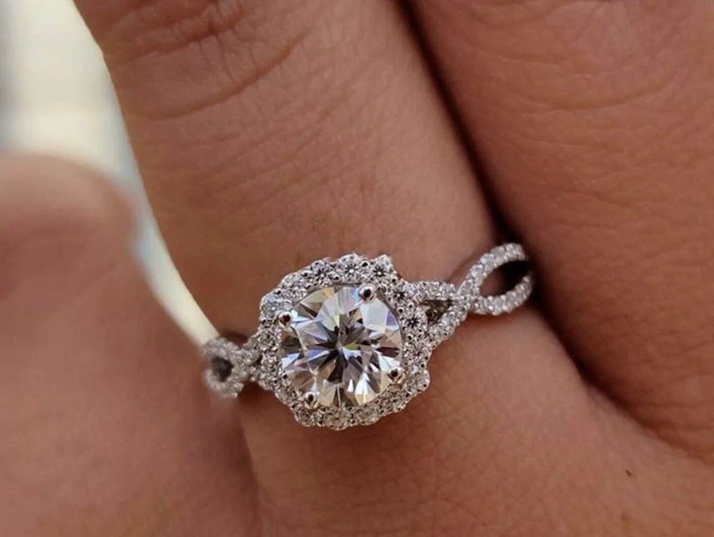 White Diamond 3.10 Ct Art Deco Vintage Wedding Ring 925 Sterling Silver