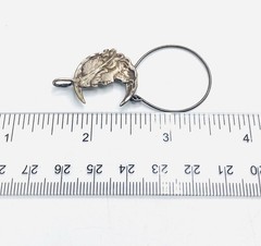 Vintage Art Nouveau Sterling Silver Charm Holder with Girl in the Moon Y2