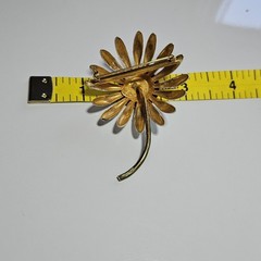 Vintage Original By Robert Yellow White And Green Daisy Metal Brooch