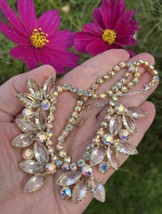 🔥Vint. AB Clear-Champagne Rhinestone Necklace Not Signed (was $99)