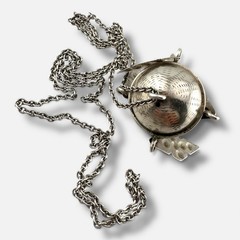 Vintage Norwegian Sterling Silver Signed Pendant Necklace 24″ Mystical Design