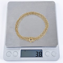 Vintage Gold-Tone Sterling Silver 925 2mm Cable Chain Necklace 30.5”