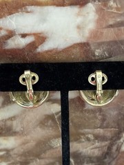 Trifari Signed Clip Earrings Vintage Brushed Gold