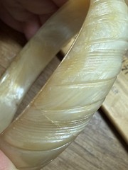 Vintage Bangle Creamy Iridescent Bracelet 8 Inches. As Pictured