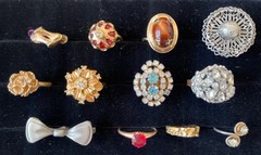 Vintage Jewelry Ring Lot Sarah Coventry, Barclay, Avon, Park Lane, Mele Lot 115