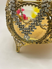 Vintage Unsigned Clear Rhinestone Statement Necklace Baguette & Round Crystal
