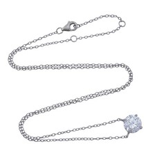Vintage Sterling Silver 925 Cubic Zirconia Pendant Necklace 16″, 17,” 18″