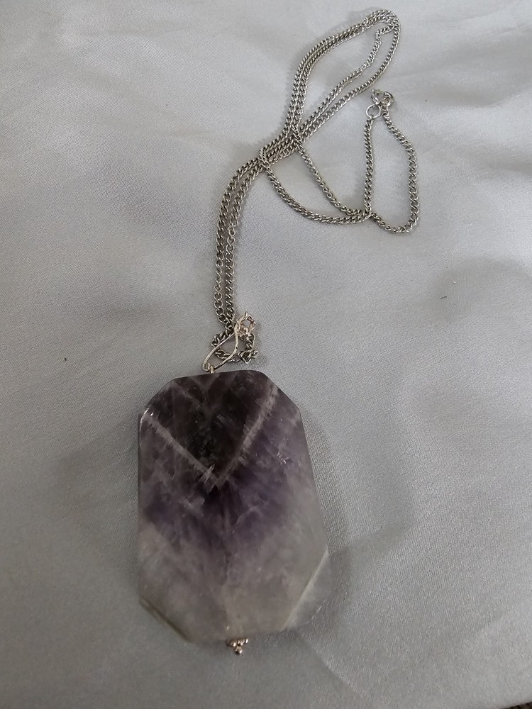 Vintage Amethyst Silvertone 24″ Necklace