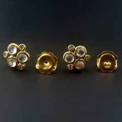 TEMPLE ST. CLAIRE 18K YELLOW GOLD MOONSTONE & DIAMOND EARRINGS