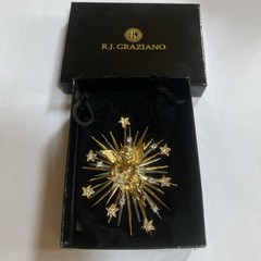 VTG RJ GRAZIANO Brooch Angel Cherub Brooch Stars Mix Metal Starburst Pin