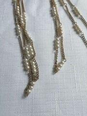 Vintage Chain & Faux Pearls Necklace 30 Inches. As Pictured -VM233