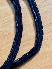 Handmade black glass bead rope necklace belt (a la YSL style) vintage early 90s