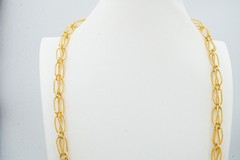 Vintage Necklace Gold Tone Textured Caged 30″