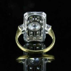 Art Deco Style Round Lab Created Diamond 14K Two-Tone Gold FN Engagement Ring