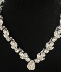 FABULOUS BRIGHT CRYSTALS RHINESTONES NECKLACE BY DESIGNER MARIE FERRA GORGEOUS