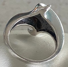 Vtg Modernist Ring Wave Abstract Statement Sterling Silver 925 Artisan Unique 7