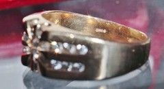14k yellow gold 1.15ct natural diamond starburst ring sz: 10.5 vintage 10.3g