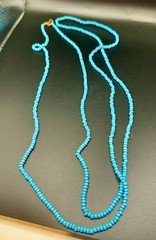 VINTAGE HATTIE CARNEGIE NECKLACE SKY BLUE SEED BEADS CAN BE TRIPLED SIGNED