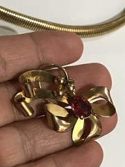Signed CA Carl-Art Inc. 12K Gold Filled Stretchable Bracelet & Necklace 1950’s