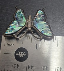 Signed Ataahua Sterling Silver Abalone Paua Shell Brooch