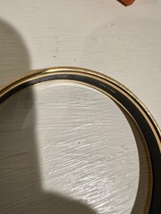 Vintage Hermes Bangle Bracelet Black Gold Enamel Anchor Gold Rim Size 70 w/ Box
