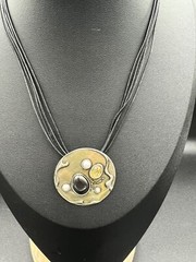 Multiple Strand Necklace With Ornate Pendant 16” + 3” Extender